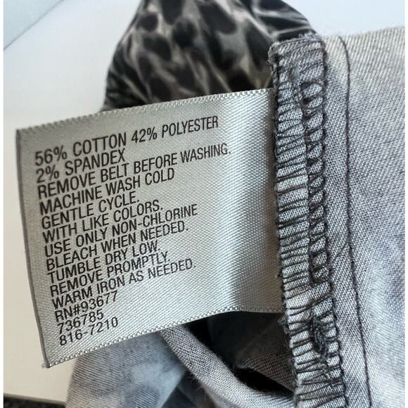 Worthington Leopard Print Black and Gray Stretch Zippered Skirt Size 18 - Picture 9 of 12